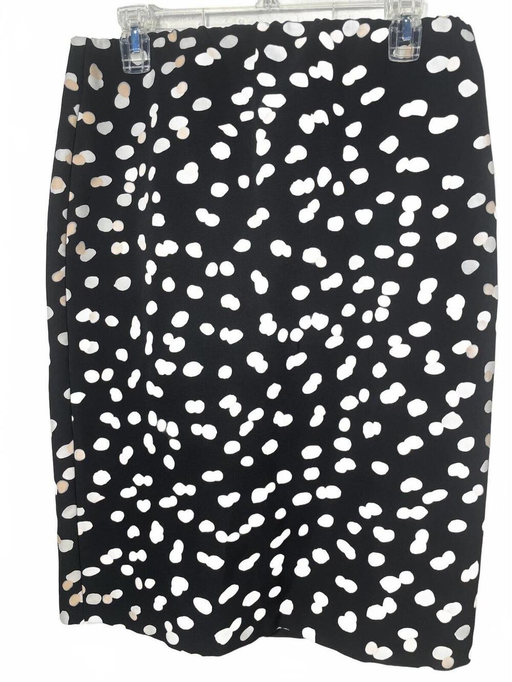 Philosophy Midi Skirt Women's 12 Black Polka Dot Career